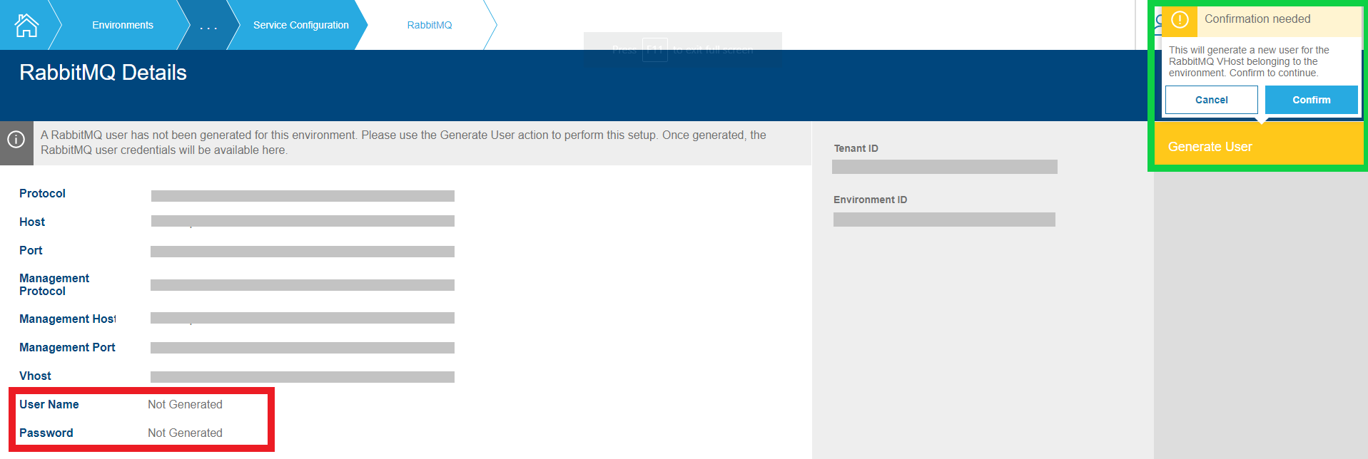 Generate RabbitMQ User